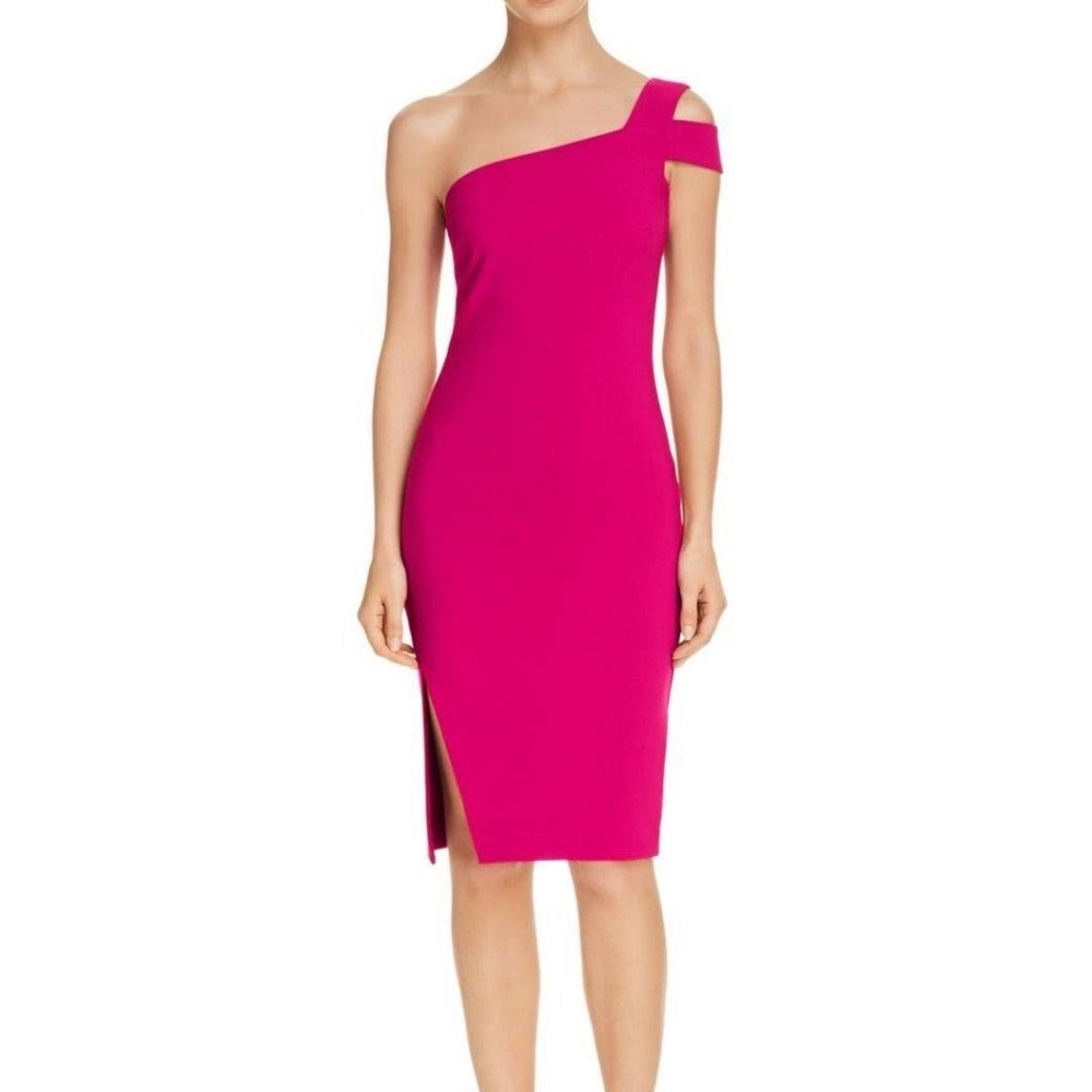 Bloomingdale’s Likely Hot Pink One Shoulder Dress *NEVER WORN WITH TAG*